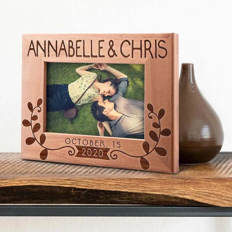 Personalized Photo Frame, Engagement Gift, Christmas Gift for Couple - GiftShire