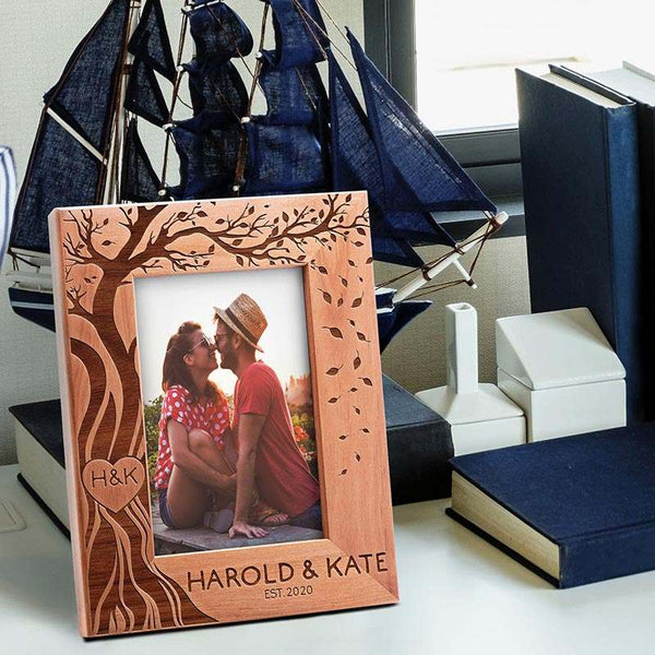 Family Photo Frame Personalized, Christmas Gift for Newlywed Couple