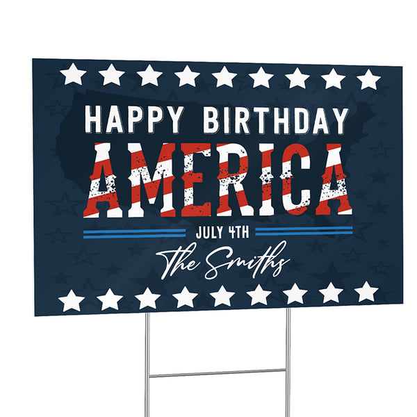 4th of July Party Decorations  - Custom Your Own Yard Sign for 4th July