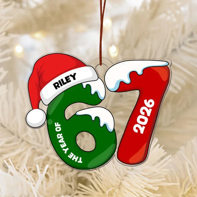 67 Christmas Ornament – Custom Name 67 Six Seven Acrylic Ornaments