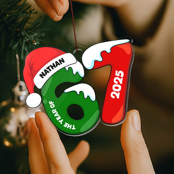 67 Christmas Ornament – Custom Name 67 Six Seven Acrylic Ornaments