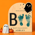 Personalized Baby Footprint Halloween Sign With Name