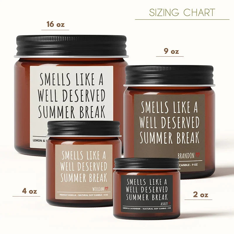 Custom Candle Scent Teacher Gift for The End of School Year