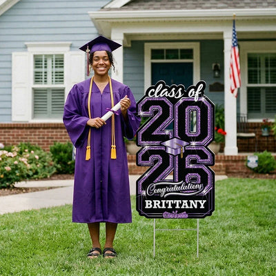 USA High School Graduation Yard Sign with H-Stake