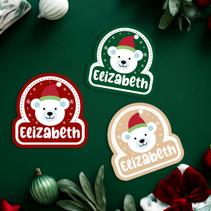 Christmas Name Stickers for Gift Wrapping, Laptop Decorating