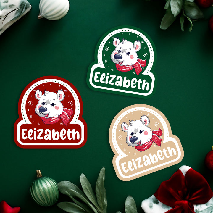 Christmas Name Stickers for Gift Wrapping, Laptop Decorating