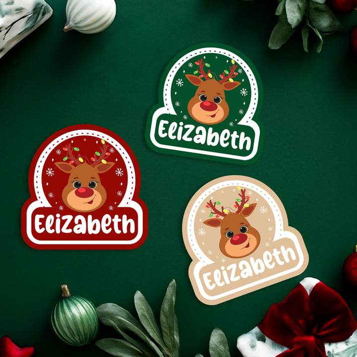 Christmas Name Stickers for Gift Wrapping, Laptop Decorating