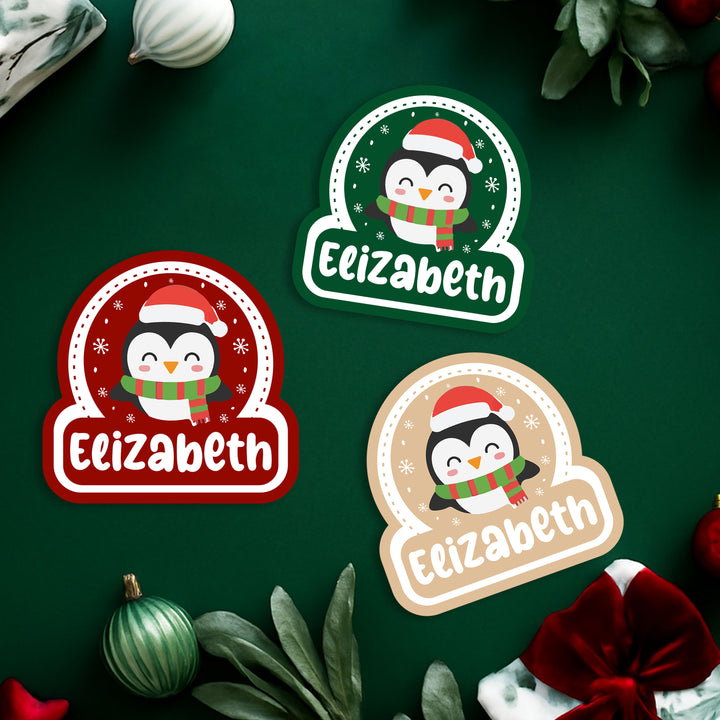 Christmas Name Stickers for Gift Wrapping, Laptop Decorating