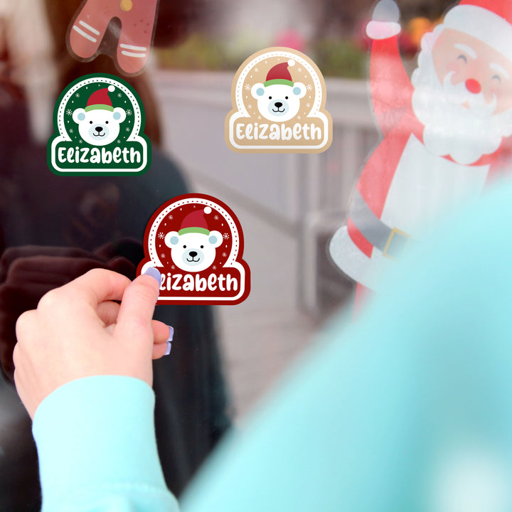 Christmas Name Stickers for Gift Wrapping, Laptop Decorating