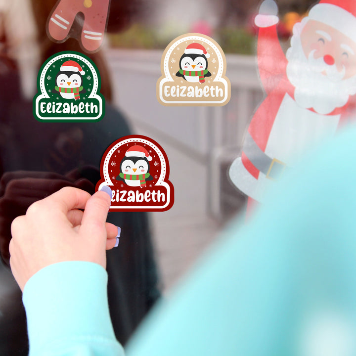 Christmas Name Stickers for Gift Wrapping, Laptop Decorating