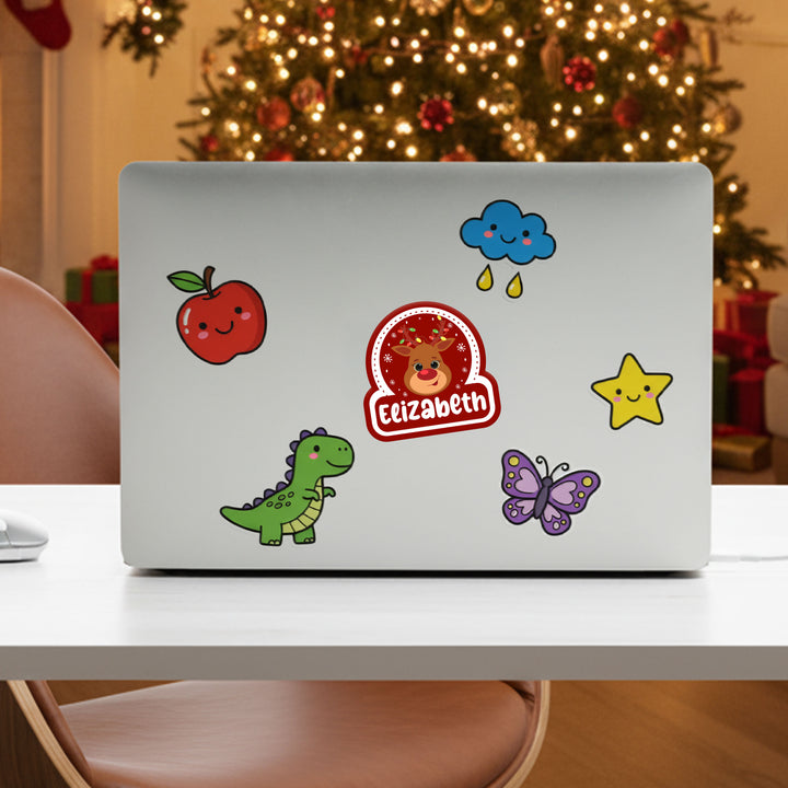 Christmas Name Stickers for Gift Wrapping, Laptop Decorating