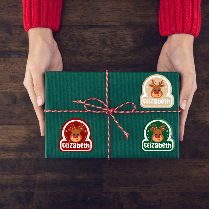 Christmas Name Stickers for Gift Wrapping, Laptop Decorating