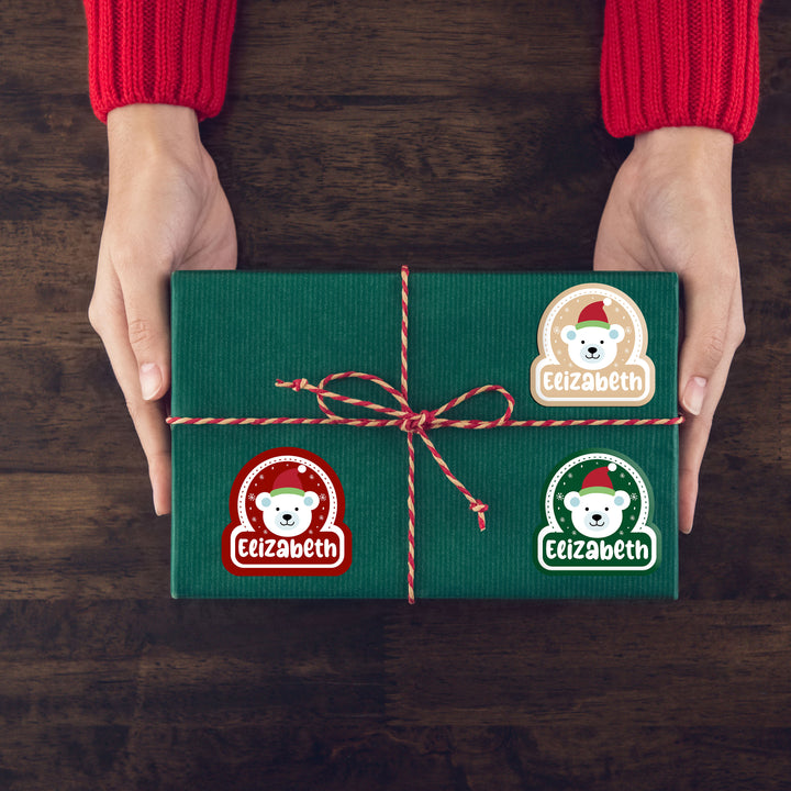 Christmas Name Stickers for Gift Wrapping, Laptop Decorating