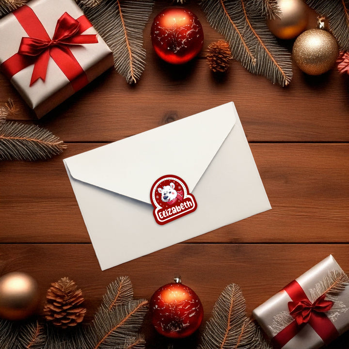 Christmas Name Stickers for Gift Wrapping, Laptop Decorating
