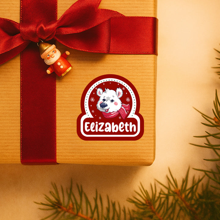 Christmas Name Stickers for Gift Wrapping, Laptop Decorating
