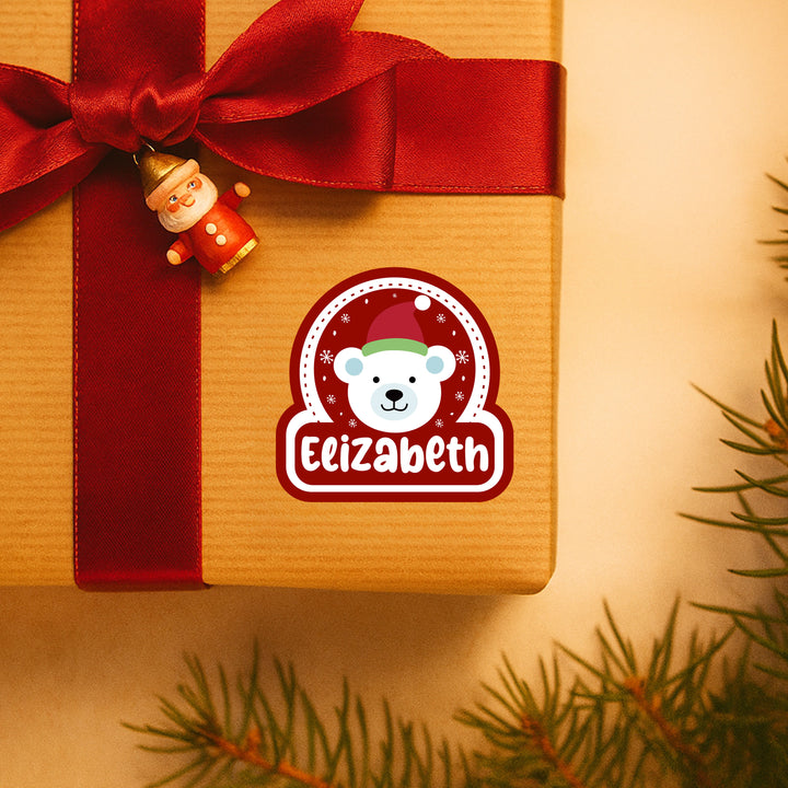 Christmas Name Stickers for Gift Wrapping, Laptop Decorating