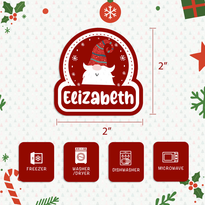 Christmas Name Stickers for Gift Wrapping, Laptop Decorating