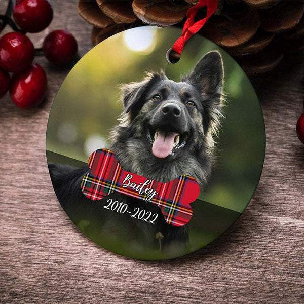 Personalized Dog Memorial Photo Ornament, Pet Memorial Gifts - GiftShire