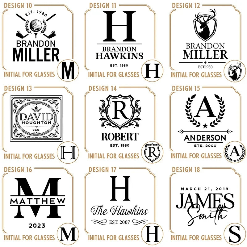 Personalized Initial & Logo Engraved Glassware Decanter - GiftShire