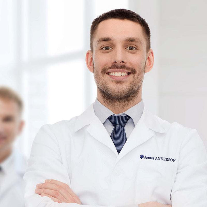 Custom Embroidered Lab Coat for Men with Medical Specialty with Icon - GiftShire