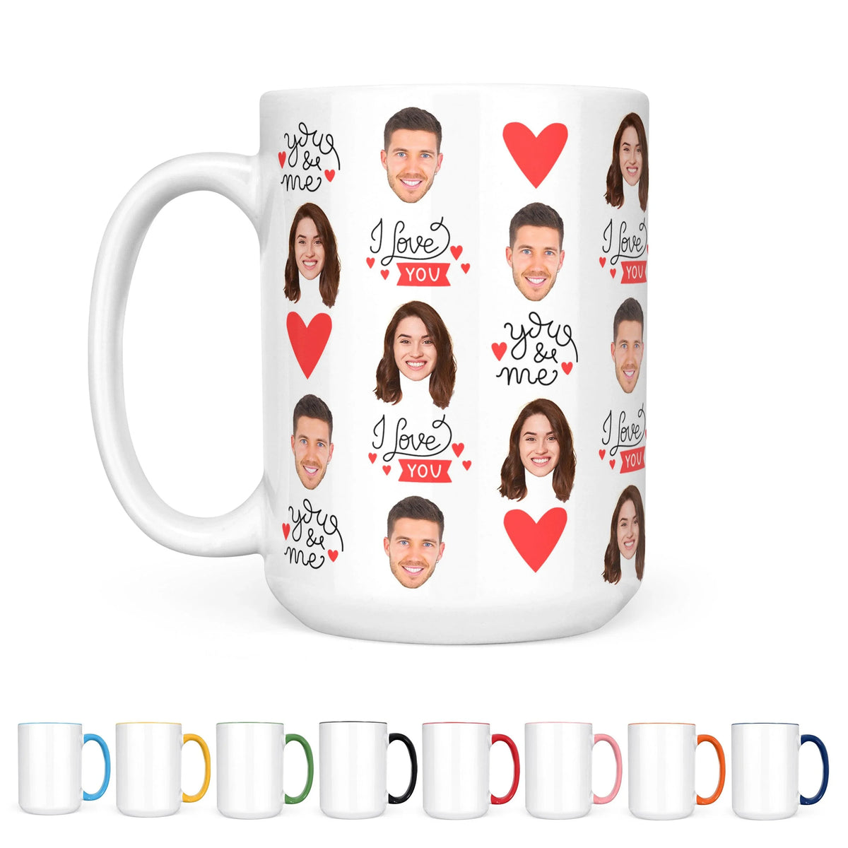 Custom Couple Mug, Heart Design Mug - GiftShire