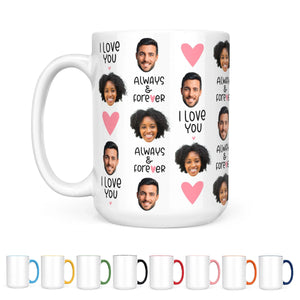 Custom Couple Mug, Heart Design Mug - GiftShire