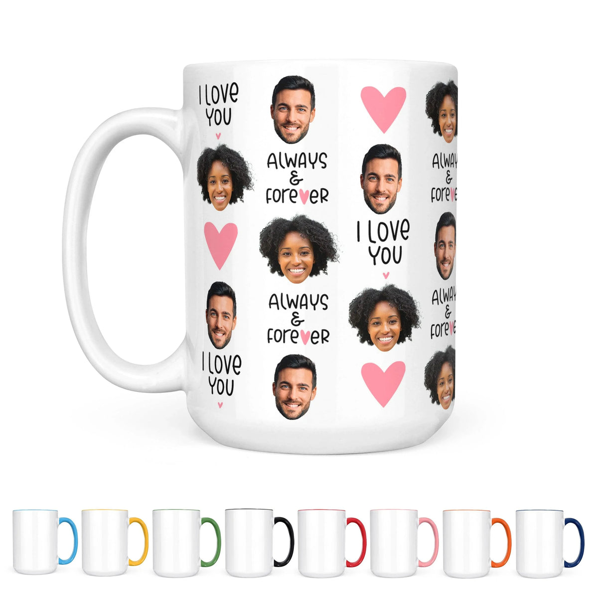 Custom Couple Mug, Heart Design Mug - GiftShire