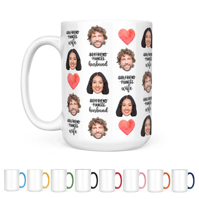 Custom Couple Mug, Heart Design Mug - GiftShire