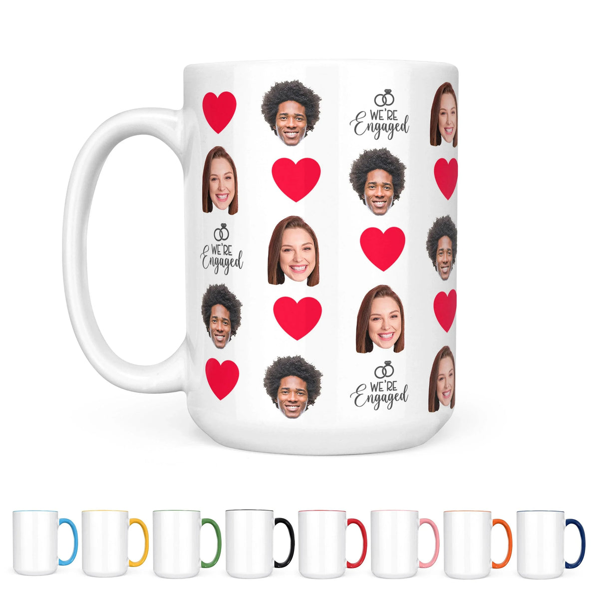 Custom Couple Mug, Heart Design Mug - GiftShire