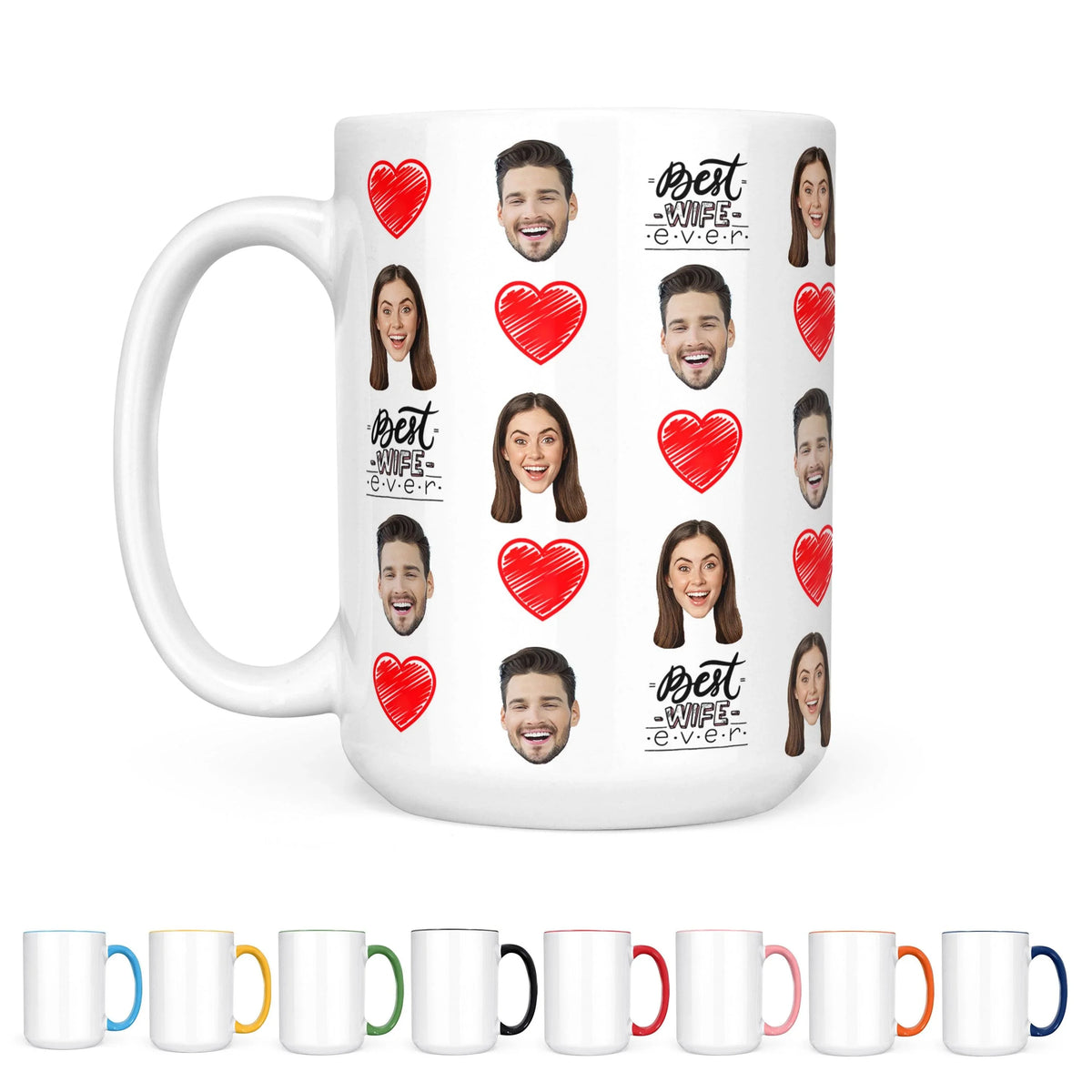 Custom Couple Mug, Heart Design Mug - GiftShire