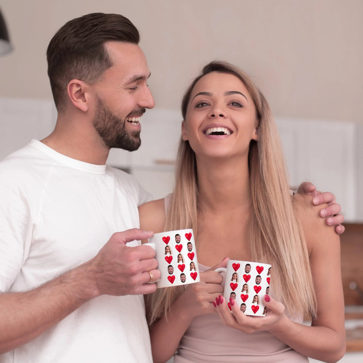 Custom Couple Mug, Heart Design Mug - GiftShire