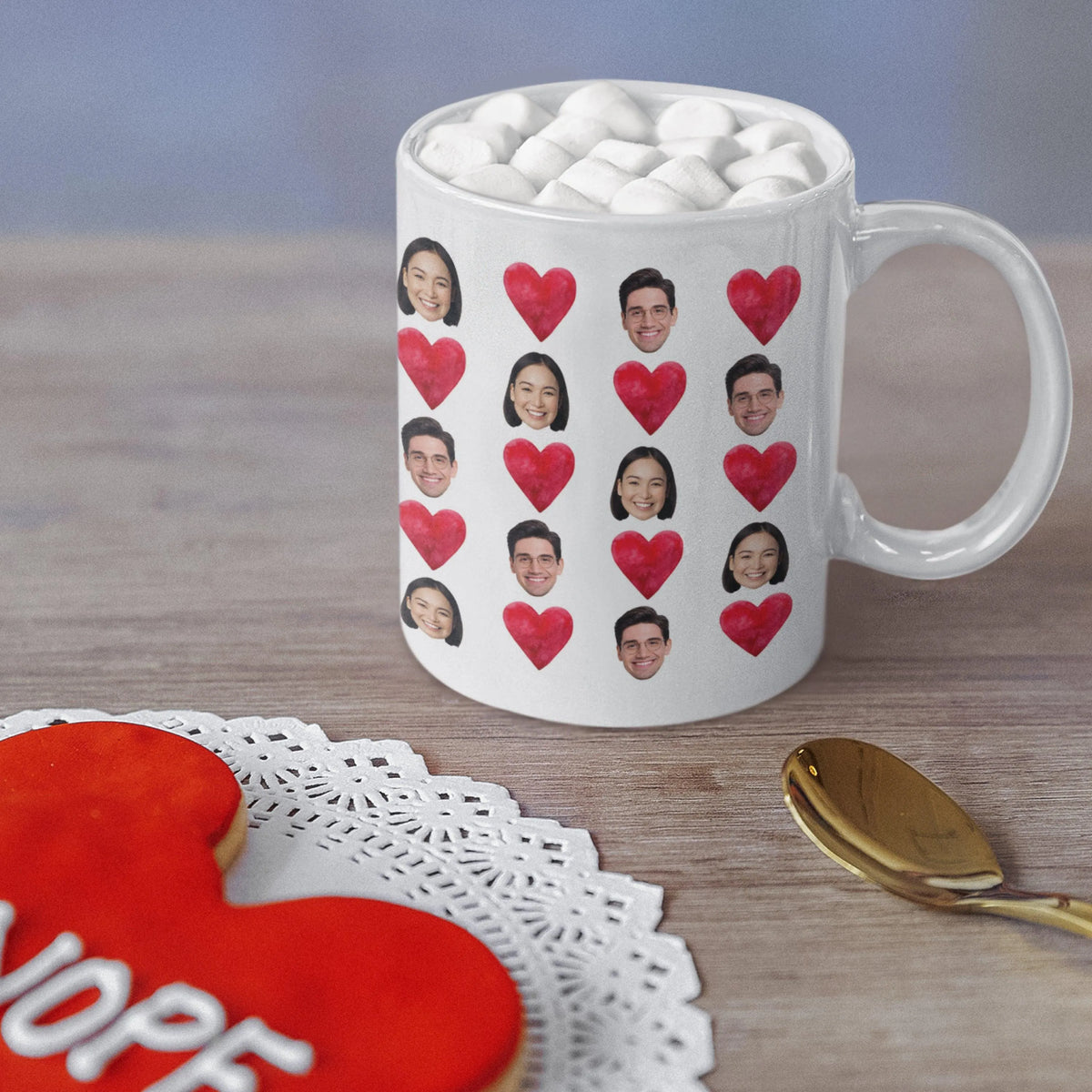 Custom Couple Mug, Heart Design Mug - GiftShire