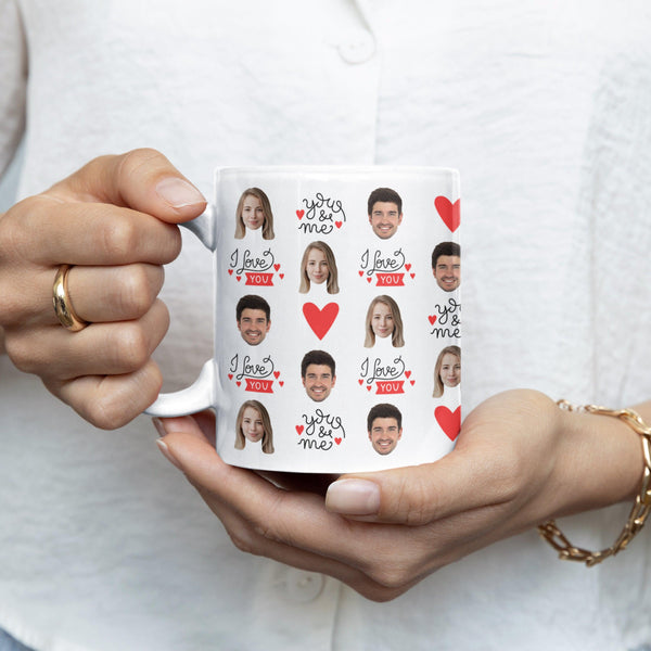 Custom Couple Mug, Heart Design Mug