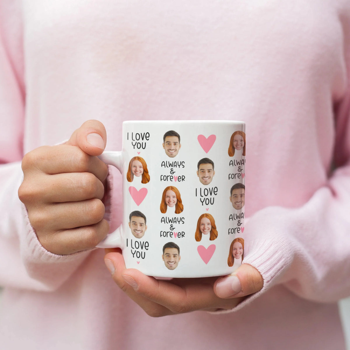 Custom Couple Mug, Heart Design Mug - GiftShire