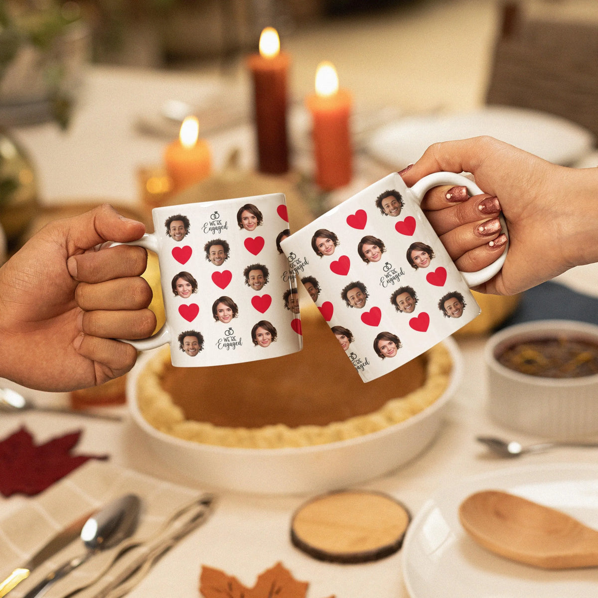 Custom Couple Mug, Heart Design Mug - GiftShire