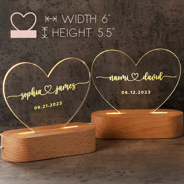 Custom Romantic Gifts for Valentine’s Day – Heart Shape Night Light