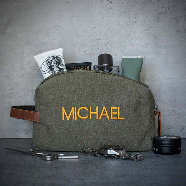 Personalized Embroidered Toiletry Bag for Men, Dad, Husband - GiftShire
