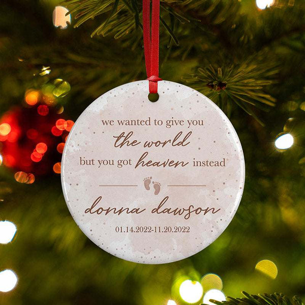 Personalized Memorial Ornament Baby Christmas in Heaven, Miscarriage Gift