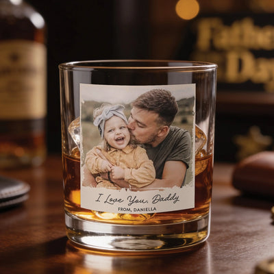 Personalized Photo Whiskey Glass for Him