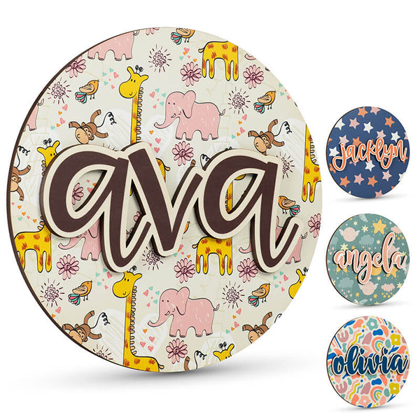 Welcome New Baby Girl Name Sign for Nursery Room Decor