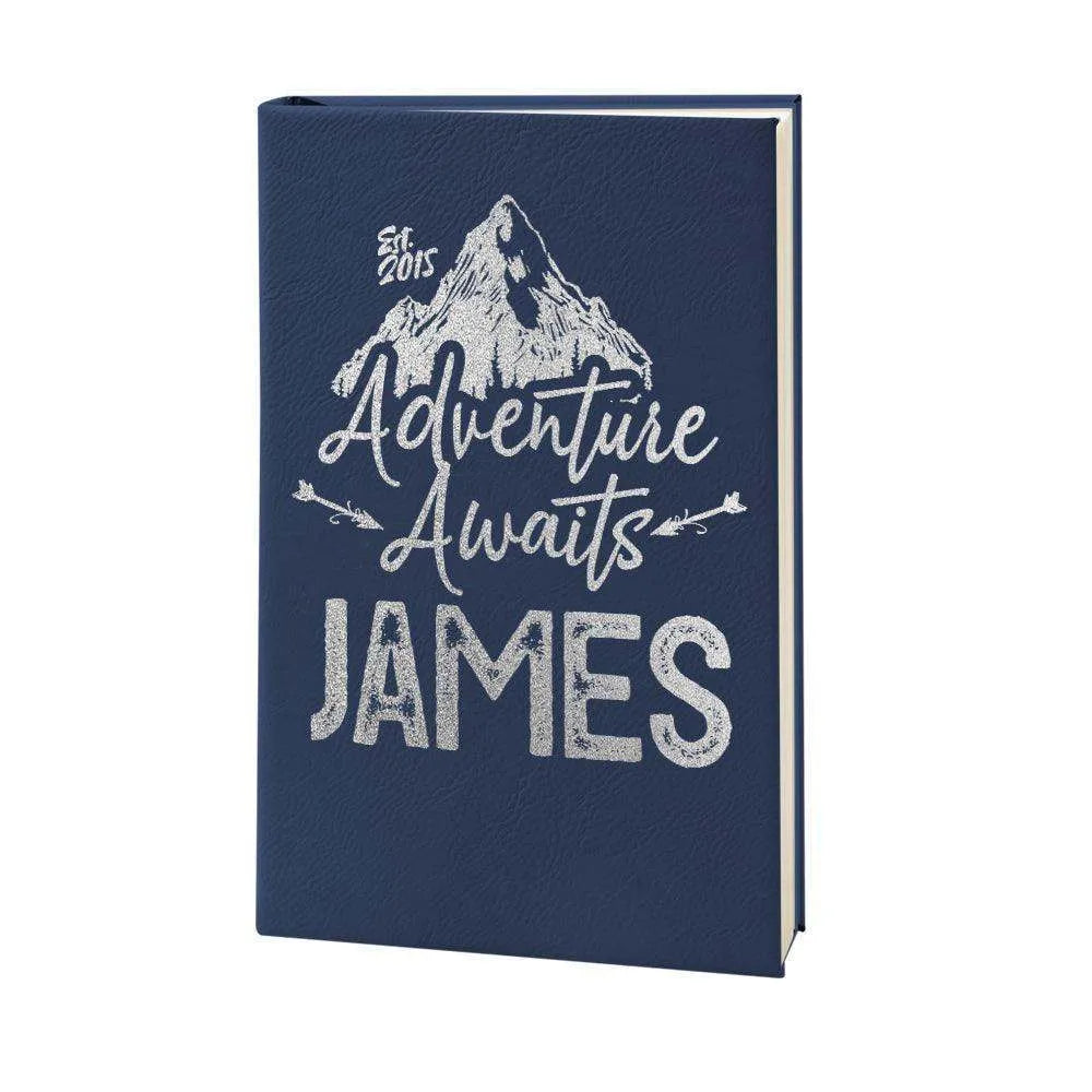 Personalized Leather Notebook - Custom Journal, Advanture Awaits Notebook - GiftShire