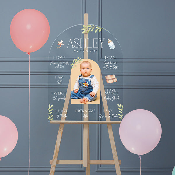 Babies First Milestone Sign For 1st Birthday & Nursery Decor