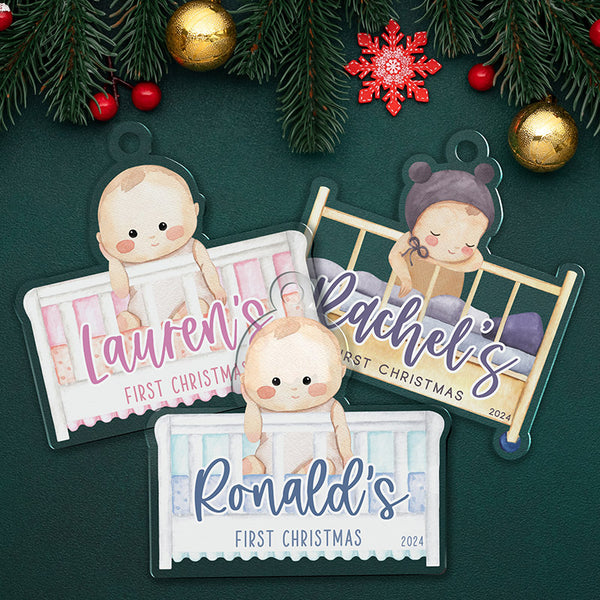 Baby's First Christmas Gifts, Custom Cutout Ornaments - GiftShire