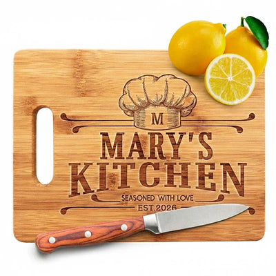 Personalized Bamboo Cutting Board - Mom's Kitchen Gift