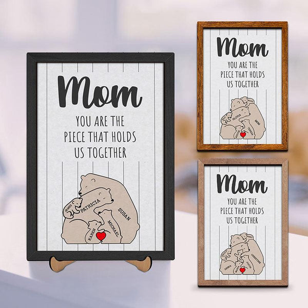 Mother's Day Frame with Personalized Family Bear Names - GiftShire