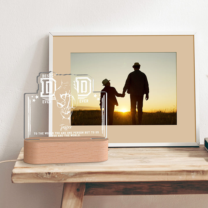 Best DAD Ever Night Light with Kids’ Names and Fists
