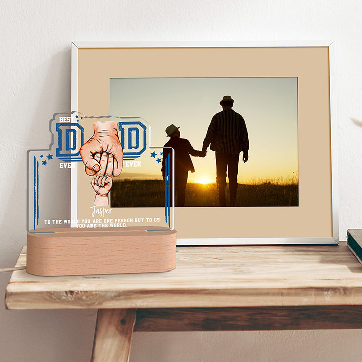 Best DAD Ever Night Light with Kids’ Names and Fists