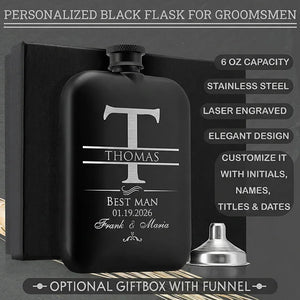 Best Man Proposal Gift - Personalized Groomsman Flask - GiftShire