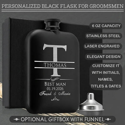 Best Man Proposal Gift - Personalized Groomsman Flask - GiftShire