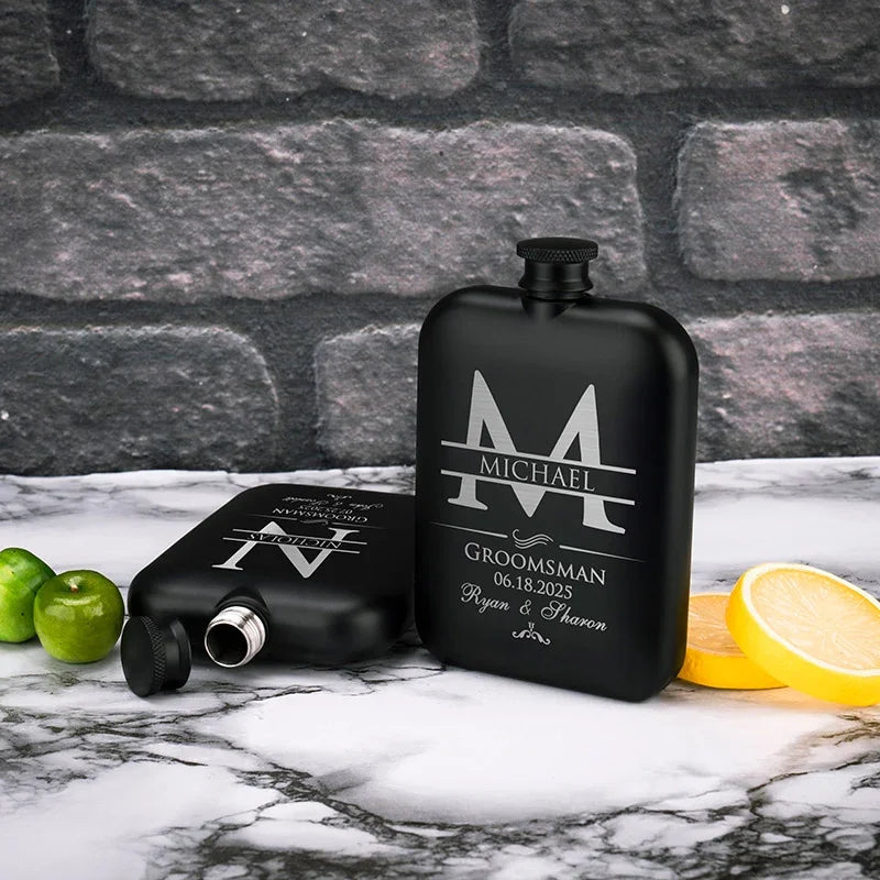 Best Man Proposal Gift - Personalized Groomsman Flask - GiftShire